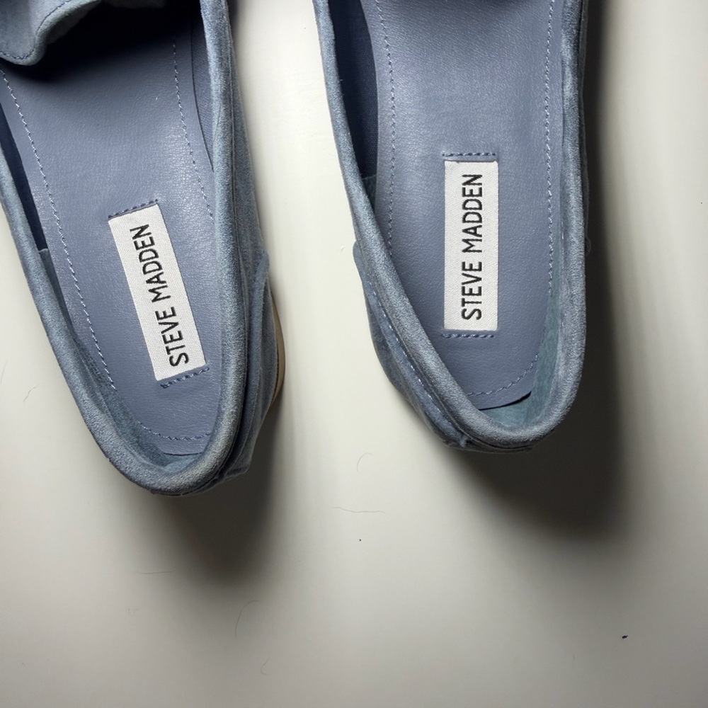 Steve Madden Blue Suede Horsebit Loafers Womens Size 10 NWOT - Picture 6 of 10